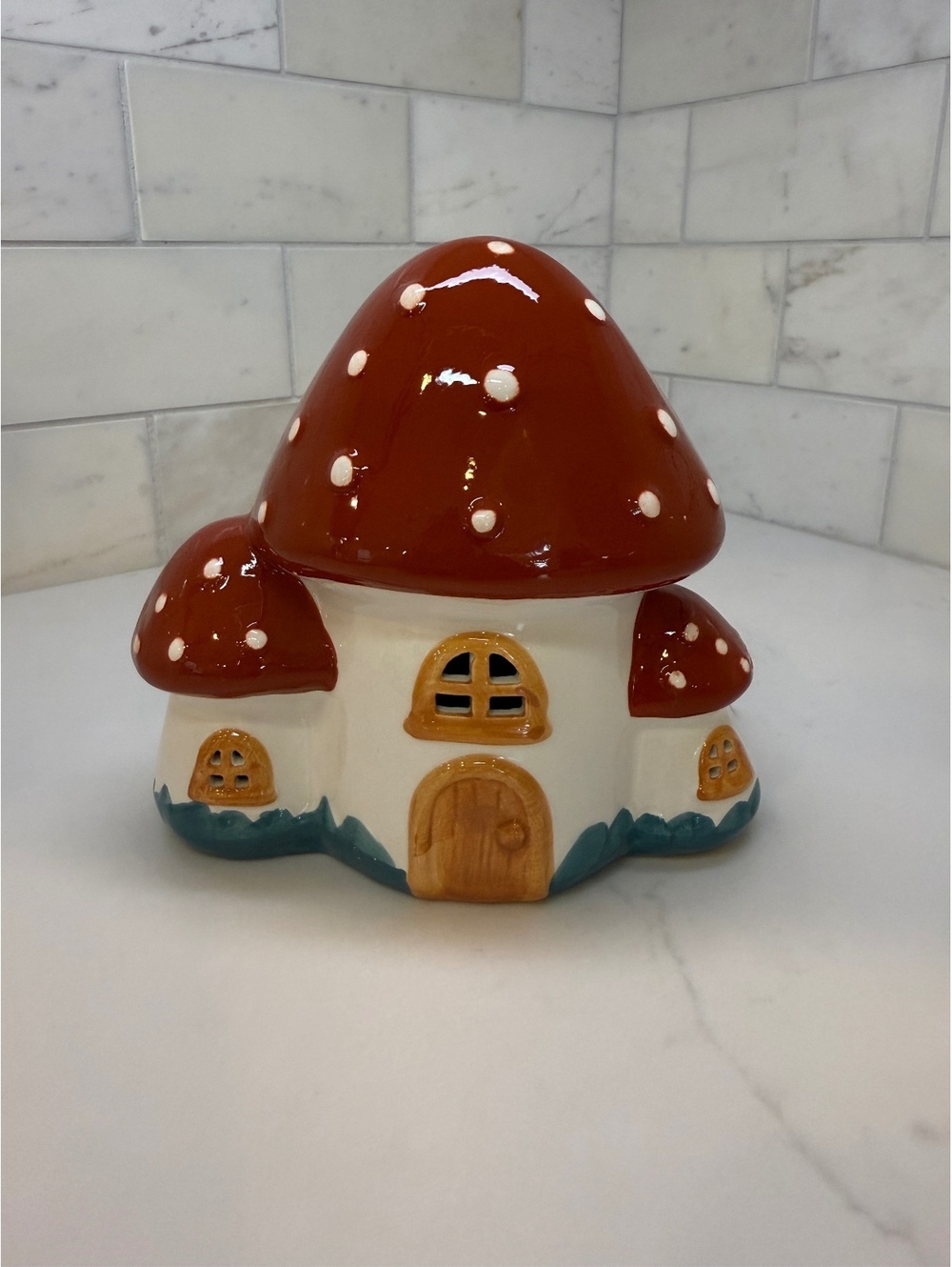 Ceramic Mushroom House Night Light